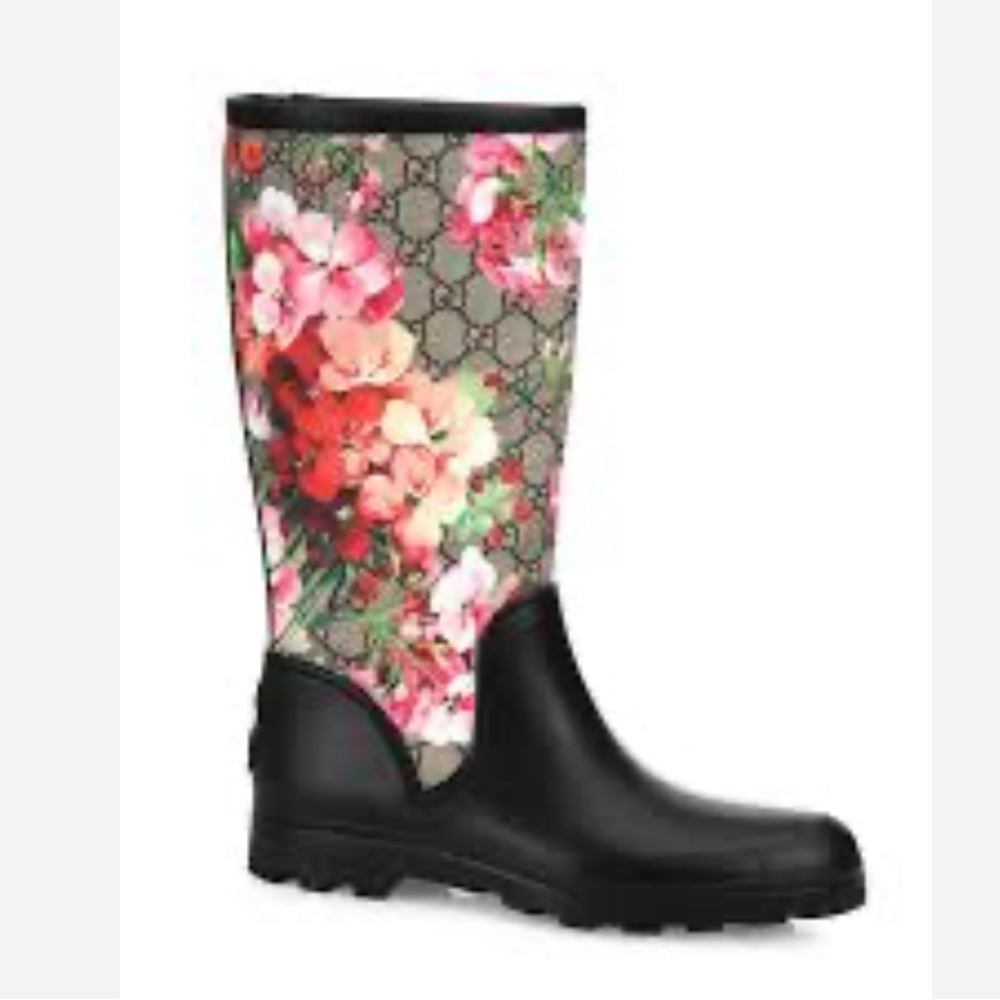 Pristine Gucci Prato Gg Blooms Rain Boot - Picture 2 of 10